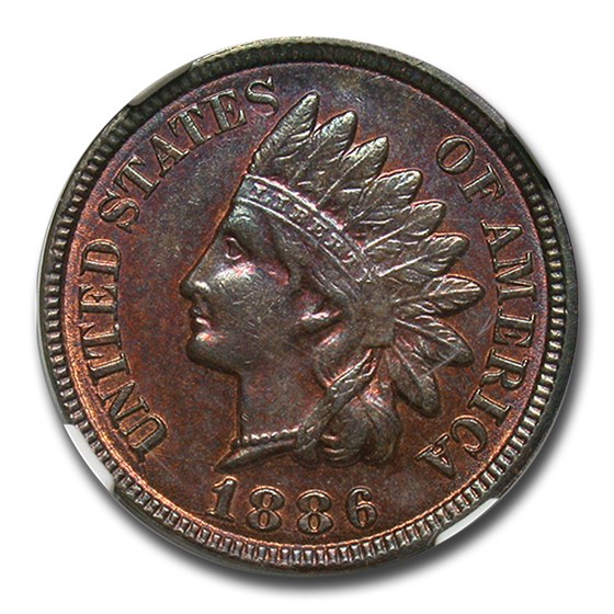 1886 Indian Head Cent MS-63 NGC (Brown, Type-II) 1886 Indian Head Cent MS-63 NGC (Brown, Type-II)